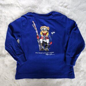 Ralph Lauren Kids Polo Bear Cotton Long Sleeve Tee